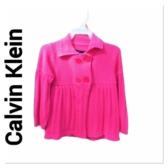 CALVIN KLEIN Girl’s Pink Button up Sweater size 2T - Picture 1 of 3